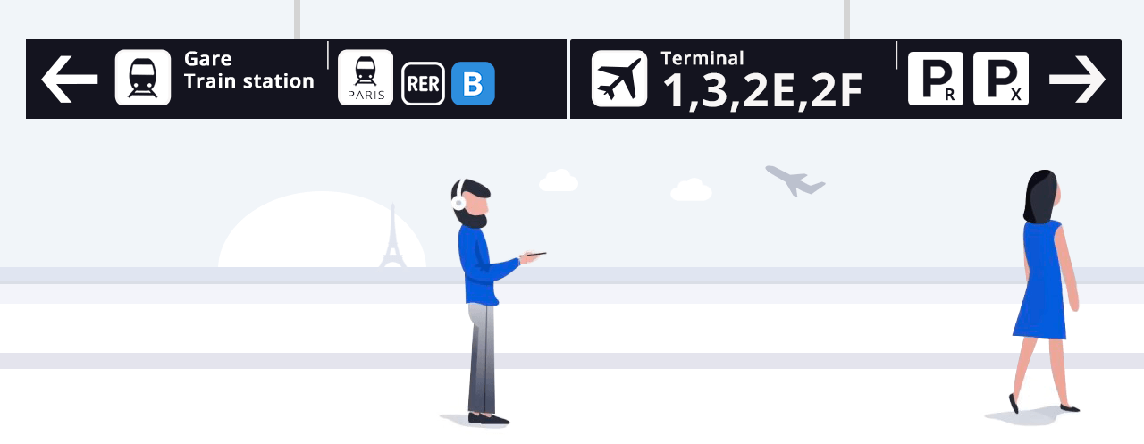 Panneaux à Aéroport CDG